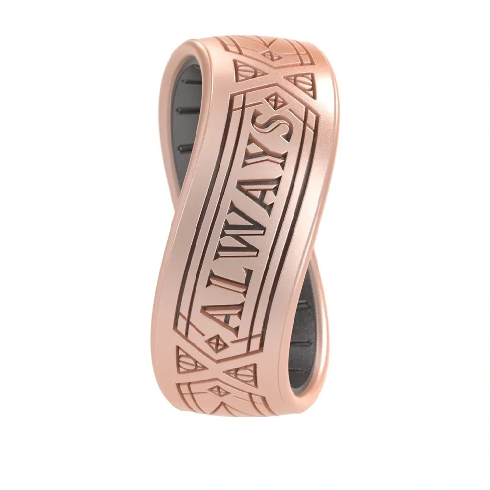 NWT Enso Harry Potter Silicone Ring‎ Always Rose Gold and Deathly Hallows Pair